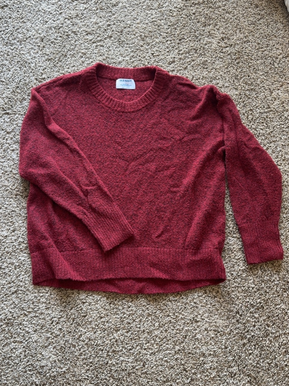 Old Navy Women's Crewneck Sweater in Deep Wine Red